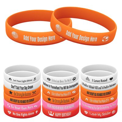 Harborway Custom Rubber Bracelets Personalized Silicone Wristbands with Your Own Text, 10 Pieces Customized Silicone Wirstbands for Party, Events, Gifts, Awareness, Activities