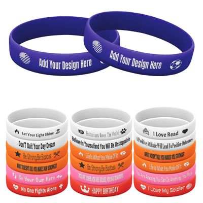 Harborway Custom Rubber Bracelets Personalized Silicone Wristbands with Your Own Text, 10 Pieces Customized Silicone Wirstbands for Party, Events, Gifts, Awareness, Activities