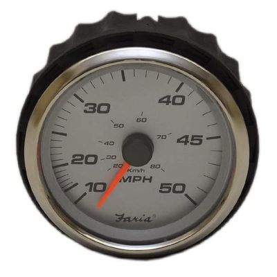 Faria Boat Speedometer Gauge SEK914A | 3 1/4 Inch Silver 50 MPH