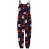 AnFeng Girls Summer Crew Neck Romper Long Romper Jumpsuit Off Shoulder Floral Print Jumpsuits Elastic (Multicolor, 4-5 Years) view 1
