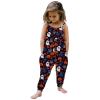 AnFeng Girls Summer Crew Neck Romper Long Romper Jumpsuit Off Shoulder Floral Print Jumpsuits Elastic (Multicolor, 4-5 Years) view 2