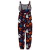 AnFeng Girls Summer Crew Neck Romper Long Romper Jumpsuit Off Shoulder Floral Print Jumpsuits Elastic (Multicolor, 4-5 Years) view 3
