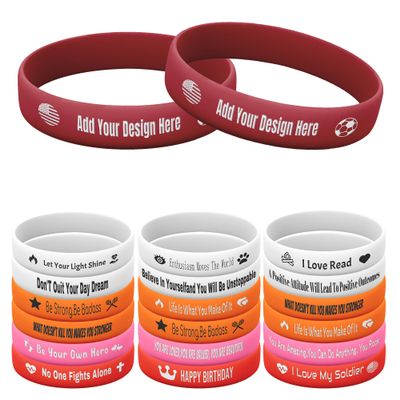 Harborway Custom Rubber Bracelets Personalized Silicone Wristbands with Your Own Text, 10 Pieces Customized Silicone Wirstbands for Party, Events, Gifts, Awareness, Activities