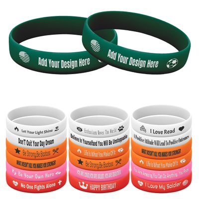 Harborway Custom Rubber Bracelets Personalized Silicone Wristbands with Your Own Text, 10 Pieces Customized Silicone Wirstbands for Party, Events, Gifts, Awareness, Activities