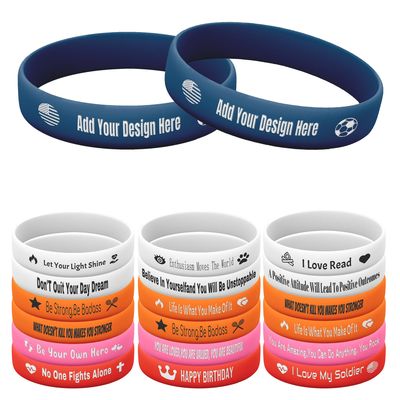 Harborway Custom Rubber Bracelets Personalized Silicone Wristbands with Your Own Text, 10 Pieces Customized Silicone Wirstbands for Party, Events, Gifts, Awareness, Activities
