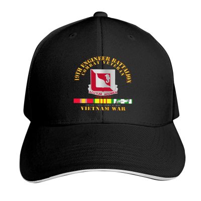 19th Engineer Battalion Vietnam Veteran Unisex Baseball Cap Sandwich Cap Plain Dad Cap Adjustable Cap Black