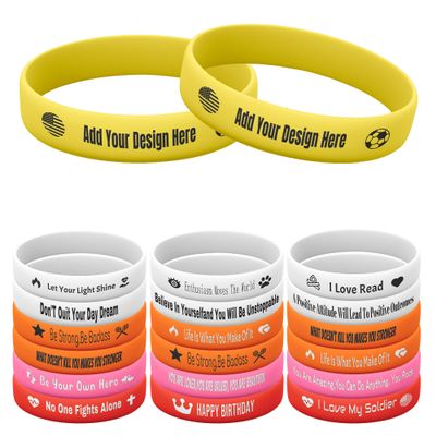 Harborway Custom Rubber Bracelets Personalized Silicone Wristbands with Your Own Text, 10 Pieces Customized Silicone Wirstbands for Party, Events, Gifts, Awareness, Activities