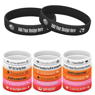 Harborway Custom Rubber Bracelets Personalized Silicone Wristbands with Your Own Text, 10 Pieces Customized Silicone Wirstbands for Party, Events, Gifts, Awareness, Activities