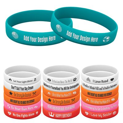 Harborway Custom Rubber Bracelets Personalized Silicone Wristbands with Your Own Text, 10 Pieces Customized Silicone Wirstbands for Party, Events, Gifts, Awareness, Activities