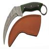 SANZ Damascus Hunting Knife 9 Inch - Green Fixed Blade Camping Knife with Micarta Handle, Full Tang Blade & Sheath for Hunting, Camping & Outdoor uses for Men view 1