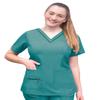 Adar Pro Scrubs for Women - Elevated V-Neck Scrub Top - P4212 - Heather Hunter - XL view 1