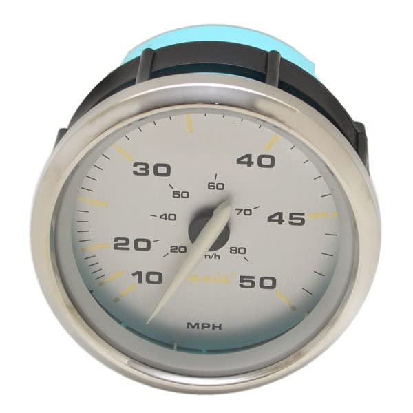 Faria Boat Speedometer Gauge SE9985A | Kronos Silver 50 MPH 3 1/4 Inch