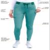 Adar Pro Scrubs for Women - Ultimate Yoga Jogger Scrub Pants- P7104 - Heather Hunter - S view 3
