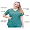 Adar Pro Scrubs for Women - Elevated V-Neck Scrub Top - P4212 - Heather Hunter - L view 3