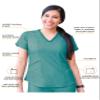 Adar Pro Scrubs for Women - Modern V-Neck Scrub Top - P7002 - Heather Hunter - 2X view 3