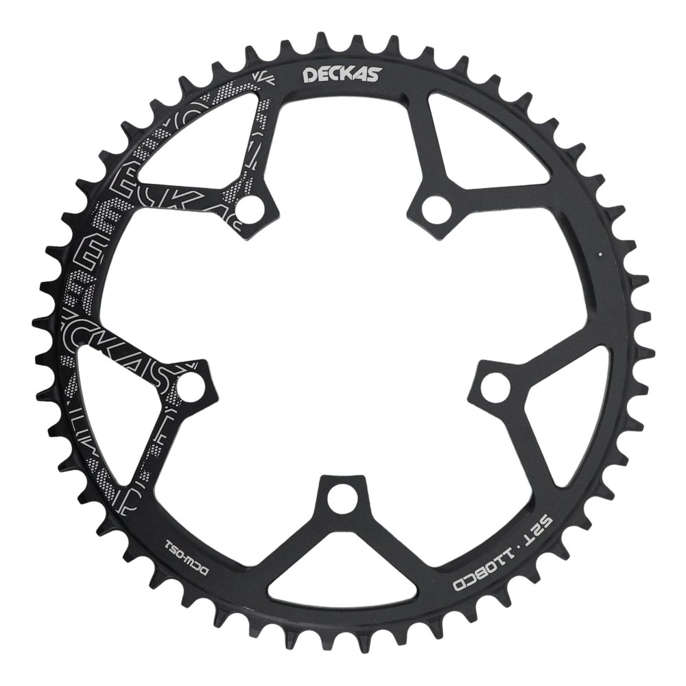 DJC Bike Chainring 110BCD Round Road Bike Chainring Narrow Wide Tooth 5 Arms Aluminum Lightweight for Force Red Rival s350 s900 36 38 40 42 44 46 48 50 52 (52T)