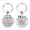 ABNTY 25th Anniversary Keychain Gifts, Steel Engraved 25 Year Anniversary Decorations, 25 Yr Anniversary for Men Husband Women Wife view 1