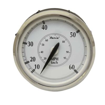 Faria Boat Speedometer Gauge SE9901A | Newport Silver 4 1/4 Inch