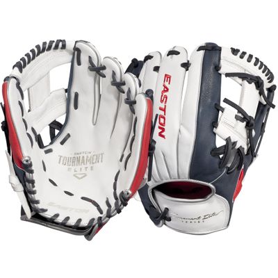 Easton | TOURNAMENT ELITE Baseball Glove | 11.5" | I-Web | Right Hand Throw | White/Navy/Red