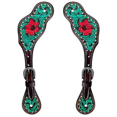 BAR H EQUINE Leather Spurs Straps for Adults Western Womens Spur Horse Riding Barrel Racing Show and Rodeo Strap Adult Women