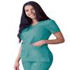 Adar Uniforms Pro Scrubs for Women - Sweetheart V-Neck Top - P4210 - Heather Hunter - 3X view 2