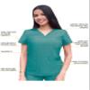 Adar Uniforms Pro Scrubs for Women - Sweetheart V-Neck Top - P4210 - Heather Hunter - 3X view 3