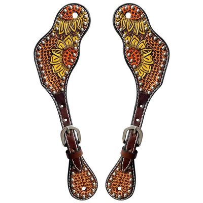 BAR H EQUINE Leather Spurs Straps for Adults Western Womens Spur Horse Riding Barrel Racing Show and Rodeo Strap Adult Women