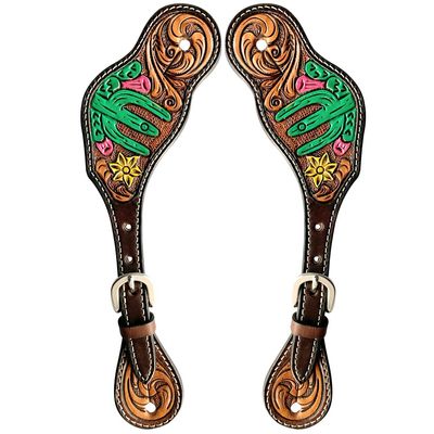 BAR H EQUINE Leather Spurs Straps for Adults Western Womens Spur Horse Riding Barrel Racing Show and Rodeo Strap Adult Women