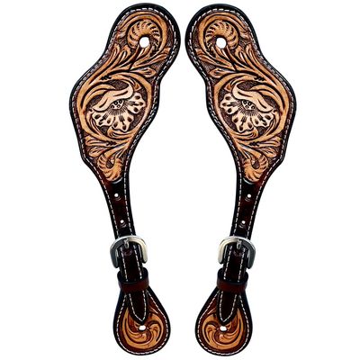 BAR H EQUINE Leather Spurs Straps for Adults Western Womens Spur Horse Riding Barrel Racing Show and Rodeo Strap Adult Women