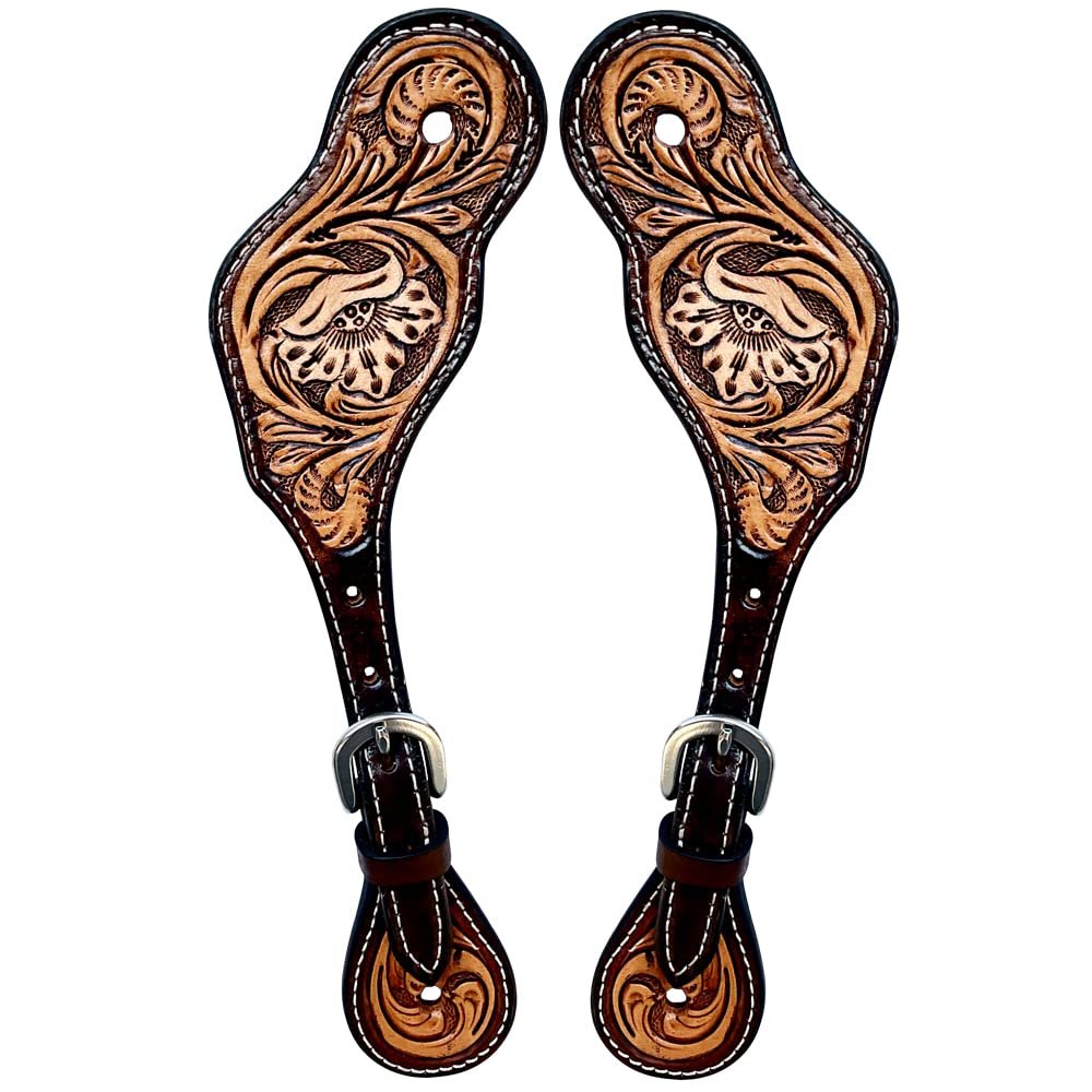 BAR H EQUINE Leather Spurs Straps for Adults Western Womens Spur Horse Riding Barrel Racing Show and Rodeo Strap Adult Women