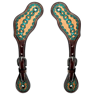 BAR H EQUINE Leather Spurs Straps for Adults Western Womens Spur Horse Riding Barrel Racing Show and Rodeo Strap Adult Women