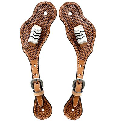 BAR H EQUINE Leather Spurs Straps for Adults Western Womens Spur Horse Riding Barrel Racing Show and Rodeo Strap Adult Women