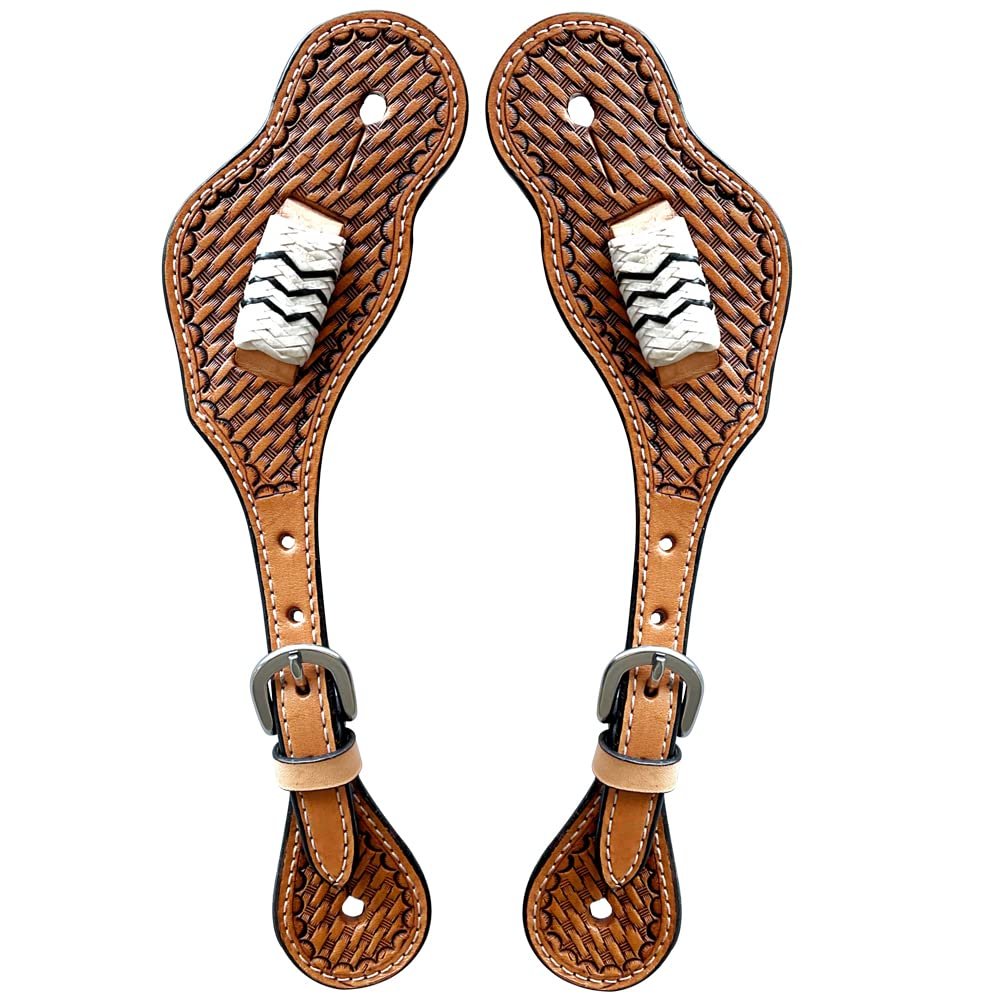 BAR H EQUINE Leather Spurs Straps for Adults Western Womens Spur Horse Riding Barrel Racing Show and Rodeo Strap Adult Women