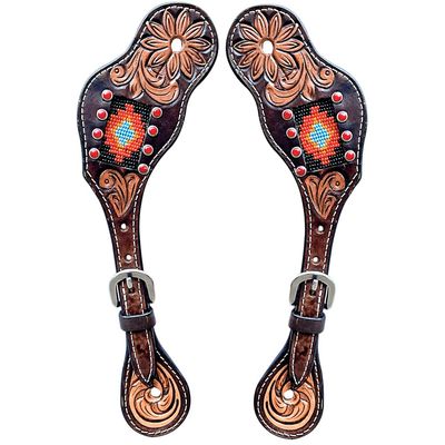 BAR H EQUINE Leather Spurs Straps for Adults Western Womens Spur Horse Riding Barrel Racing Show and Rodeo Strap Adult Women