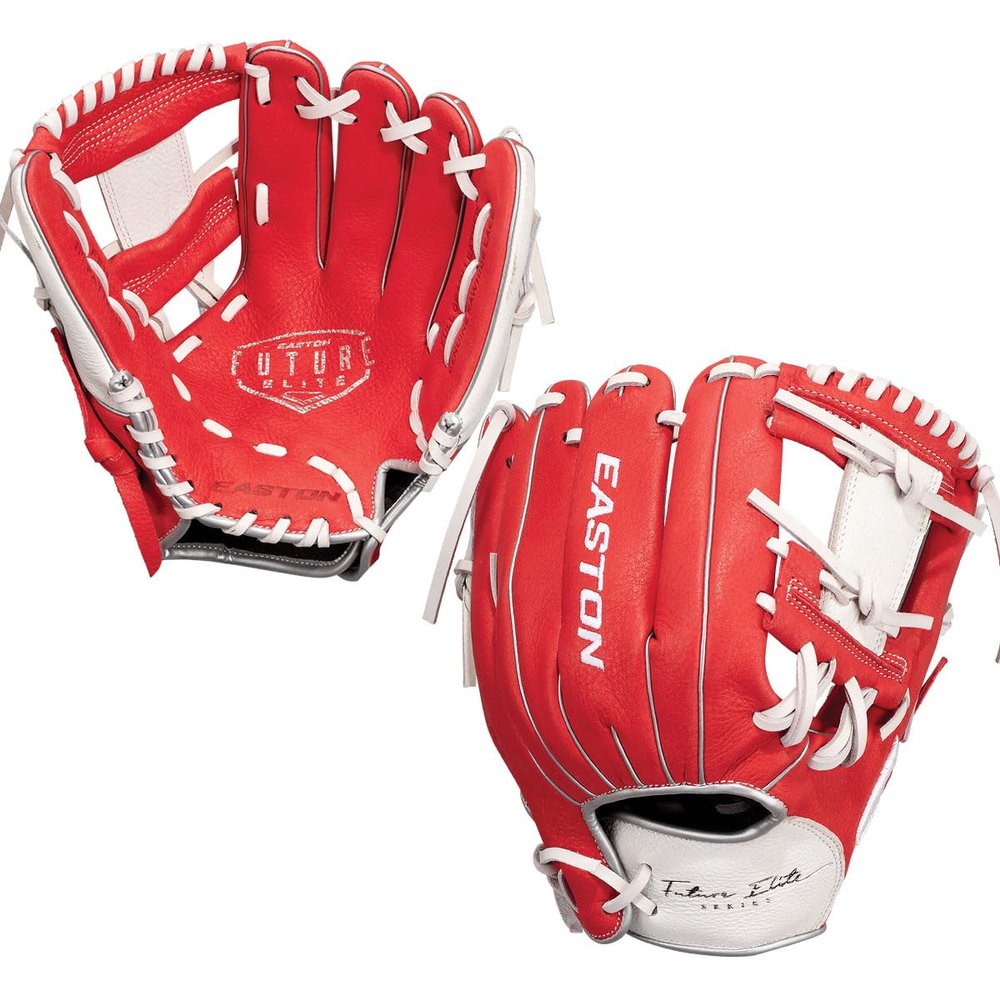 Easton | FUTURE ELITE Baseball Glove | 11" | I-Web | Right Hand Throw | Red/White