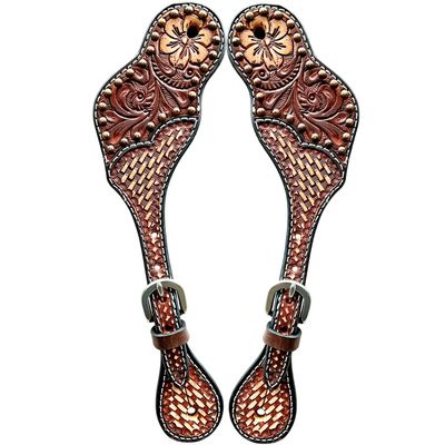 BAR H EQUINE Leather Spurs Straps for Adults Western Womens Spur Horse Riding Barrel Racing Show and Rodeo Strap Adult Women