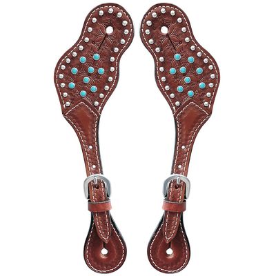 BAR H EQUINE Leather Spurs Straps for Adults Western Womens Spur Horse Riding Barrel Racing Show and Rodeo Strap Adult Women