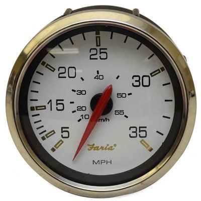 Faria Boat Speedometer Gauge SE4017A | Signature Pontoon White 3 1/4 Inch