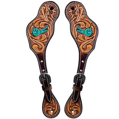 BAR H EQUINE Leather Spurs Straps for Adults Western Womens Spur Horse Riding Barrel Racing Show and Rodeo Strap Adult Women