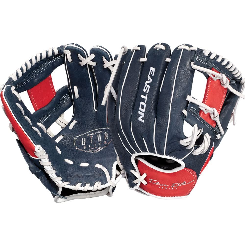 Easton | FUTURE ELITE Baseball Glove | 11" | I-Web | Left Hand Throw | Navy/Red