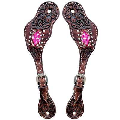 BAR H EQUINE Leather Spurs Straps for Adults Western Womens Spur Horse Riding Barrel Racing Show and Rodeo Strap Adult Women