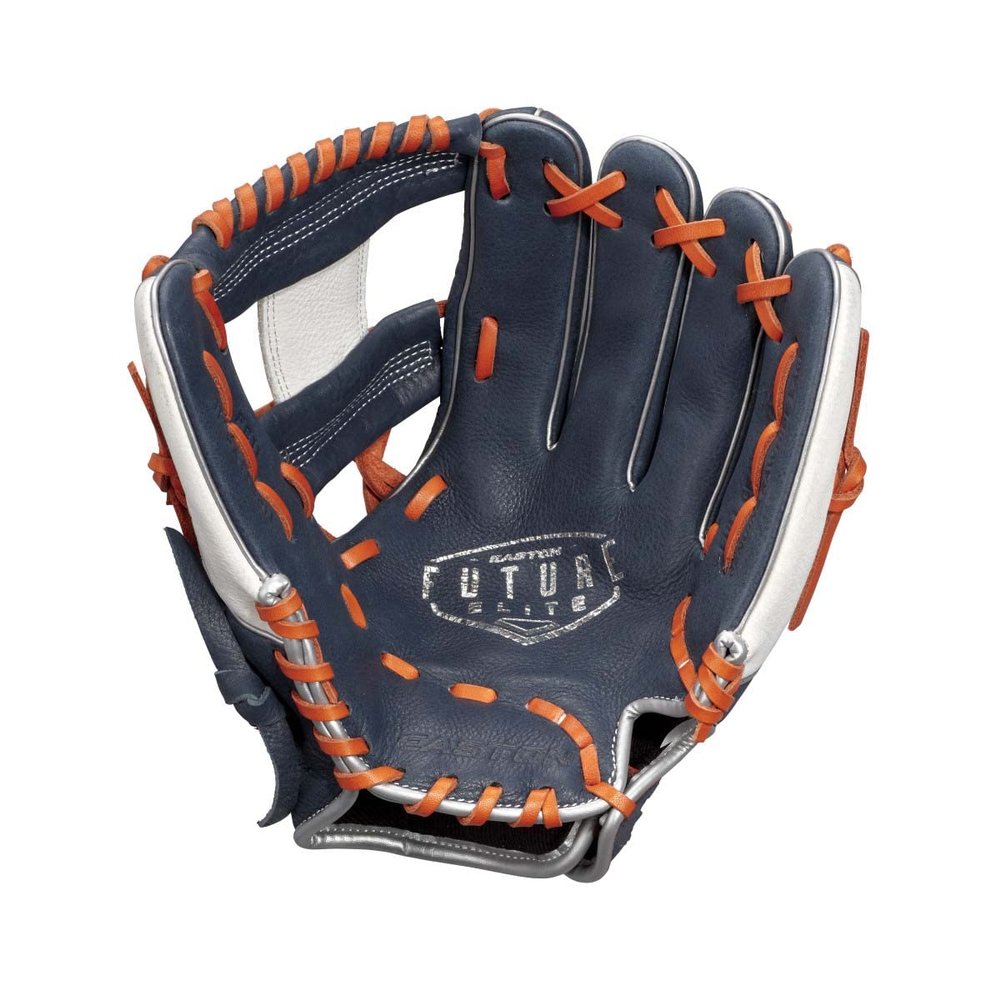 Easton | FUTURE ELITE Baseball Glove | 11" | I-Web | Left Hand Throw | Navy/Orange
