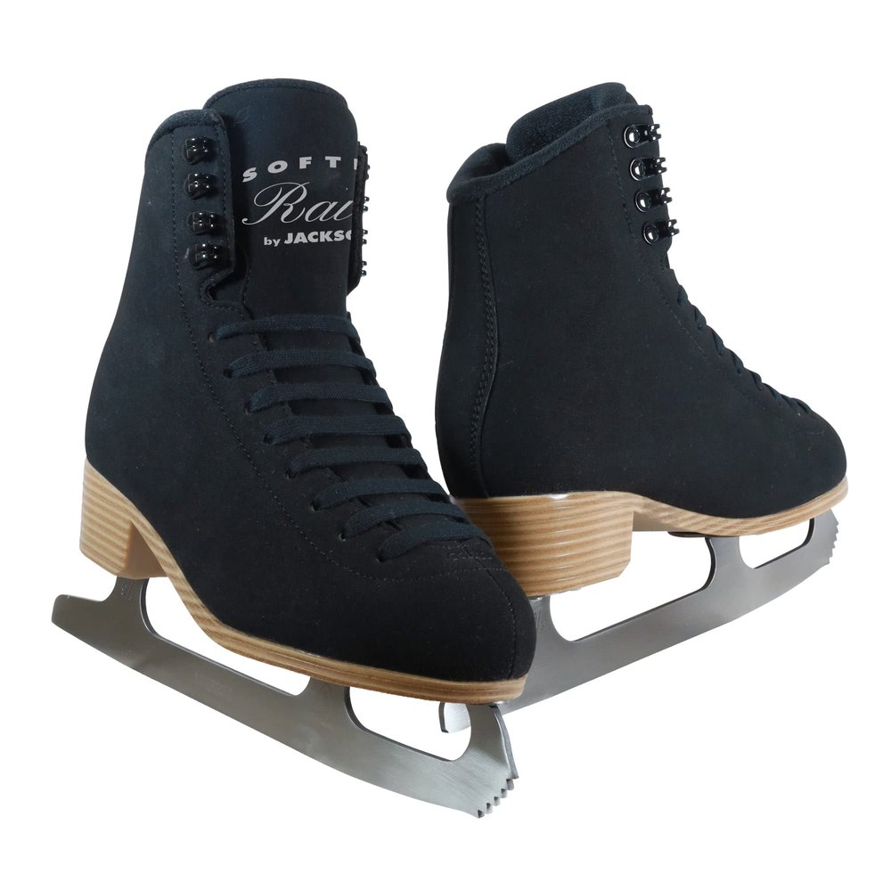 Jackson Softec Rave Black Womens/Girls Ice Figure Skates - Womens Size 8.0