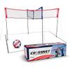 CROSSNET Quick Assemble 4 Square Volleyball Game Set for Adults and Kids with Volleyball Net, Backpack and Ball for Outdoor Games view 1