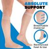 (3 Pairs - Closed Toe) Made in USA - Compression Socks for Women 15-20mmHg - Sheer Compression Knee High Stockings for Post Surgery, Pregnancy, Arthritis, Edema - Natural, Large - A101NA3-3 view 4