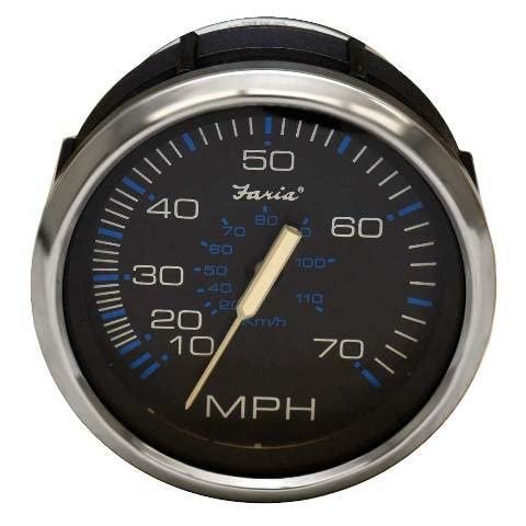 Faria Boat Speedometer Gauge SE9990A | Chesapeake Black Stainless