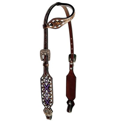 BAR H EQUINE Pinwheel Symmetrical Leather One Ear Headstall | Western Headstalls for Horses American