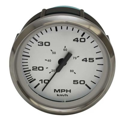 Faria Boat Speedometer Gauge SEK068A | Euro Stainless White 3 1/4 Inch