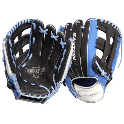Easton | TOURNAMENT ELITE Baseball Glove | 11.5" | H-Web | Right Hand Throw | Black/Columbia Blue