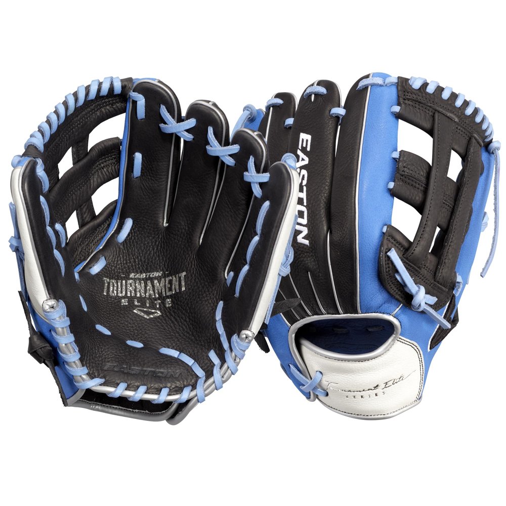 Easton | TOURNAMENT ELITE Baseball Glove | 11.5" | H-Web | Right Hand Throw | Black/Columbia Blue